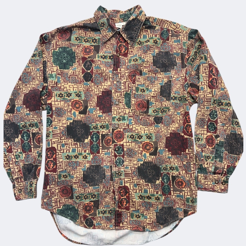 Vintage‎ The Territory Ahead Mens L Multi Southwestern Pattern Button-Up Shirt